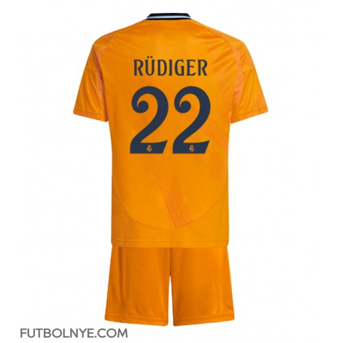 Camiseta Real Madrid Antonio Rudiger #22 Visitante Equipación para niños 2024-25 manga corta (+ pantalones cortos)